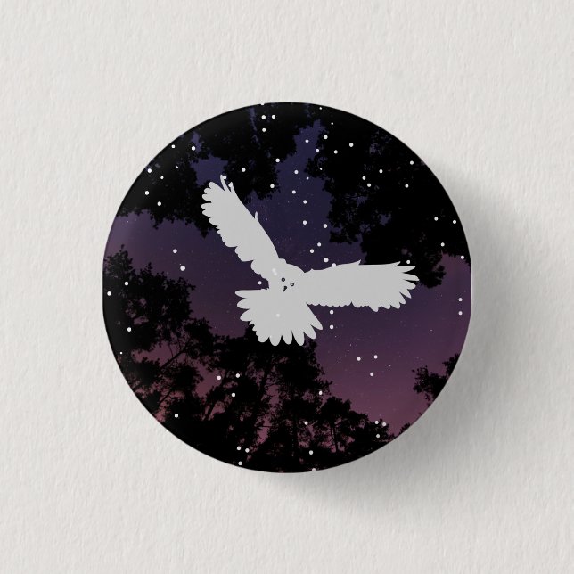 Macaron Rond 2,50 Cm Bouton Chouette (Devant)