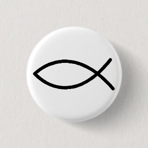 Macaron Rond 2,50 Cm Bouton chrétien de poissons