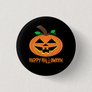 Macaron Rond 2,50 Cm Bouton Citrouille d'Halloween heureux