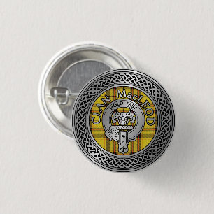 Macaron Rond 2,50 Cm Bouton Clan MacLeod Crest & Tartan Knot