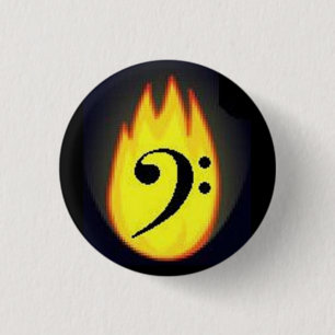 Macaron Rond 2,50 Cm Bouton Clé de basse flamme