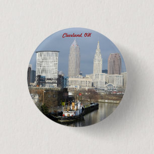 Macaron Rond 2,50 Cm Bouton Cleveland, Ohio River View