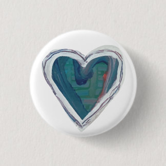 Macaron Rond 2,50 Cm Bouton Coeur peint