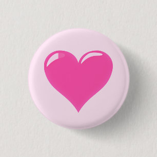 Macaron Rond 2,50 Cm Bouton Coeur rose