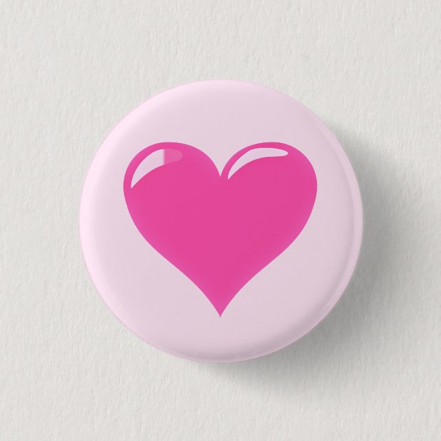 Macaron Rond 2,50 Cm Bouton Coeur rose (Devant)