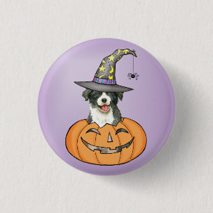 Macaron Rond 2,50 Cm Bouton Collie Bordure Halloween
