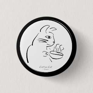 Macaron Rond 2,50 Cm Bouton cool Coffee Cat