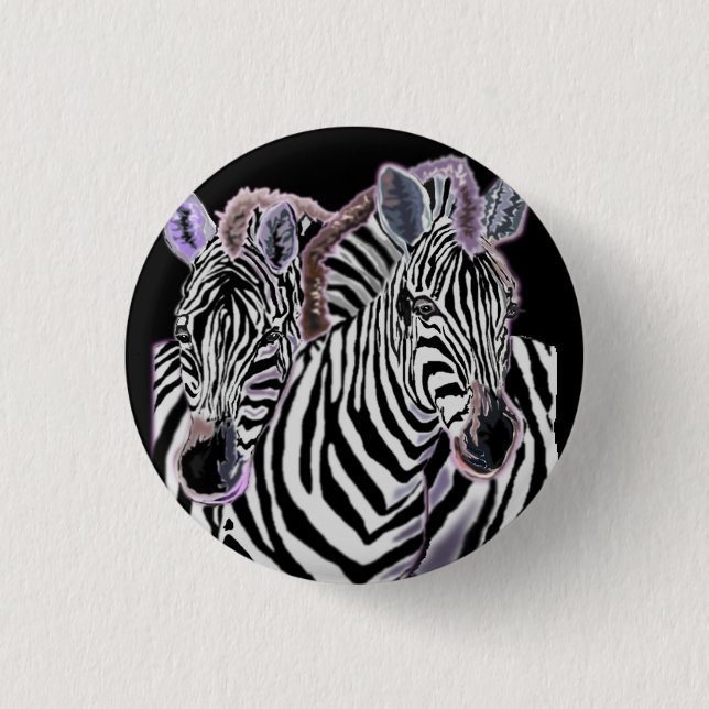 Macaron Rond 2,50 Cm Bouton Couple Zebra (Devant)