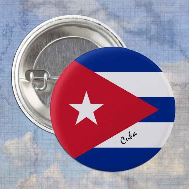 Macaron Rond 2,50 Cm Bouton Cuba, mode Drapeau Cubain patriotique (Créateur téléchargé)