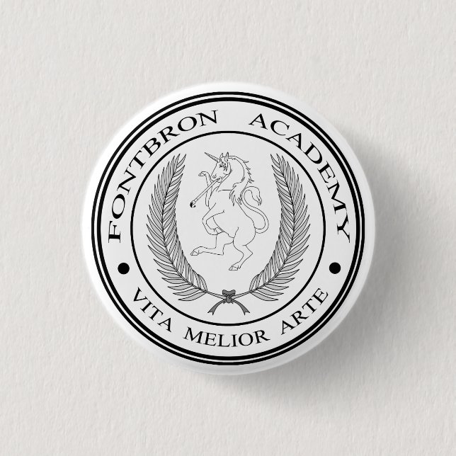 Macaron Rond 2,50 Cm Bouton d'académie de Fontbron (Devant)