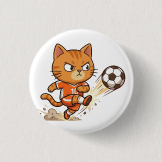 Macaron Rond 2,50 Cm Bouton d'action Chat de Football