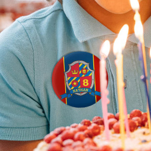 Macaron Rond 2,50 Cm Bouton d'âge d'anniversaire de crête de chevalier