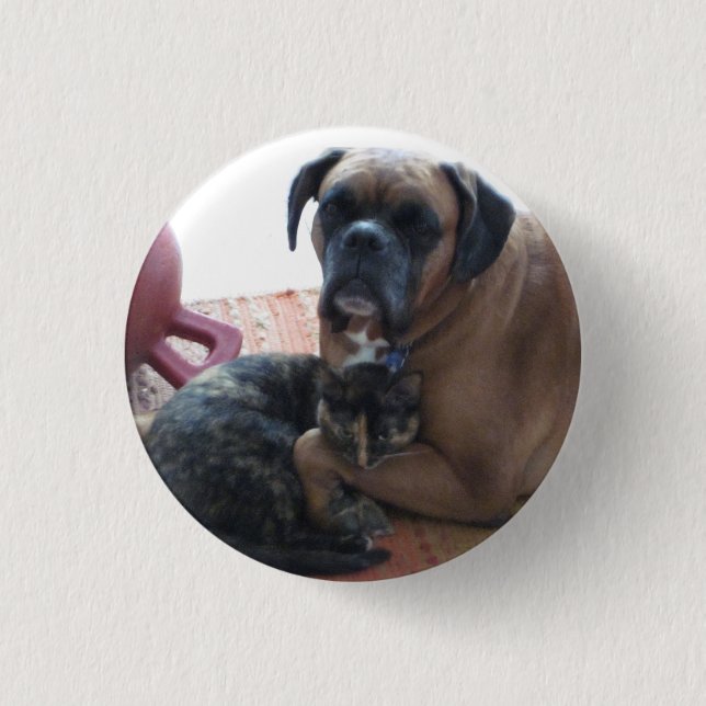 Macaron Rond 2,50 Cm Bouton d'amour de chien et de chat (Devant)