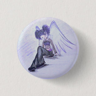 Macaron Rond 2,50 Cm Bouton "d'ange imparfait" (pourpre)