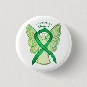 Macaron Rond 2,50 Cm Bouton d'angle vert pour la dépression