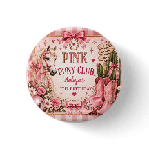Bouton d'anniversaire Cowgirl du Pink Pony Club