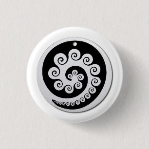 Macaron Rond 2,50 Cm Bouton d'AOTEAROA KORU de la Nouvelle Zélande