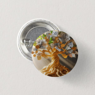 Macaron Rond 2,50 Cm Bouton d'arbre à argent