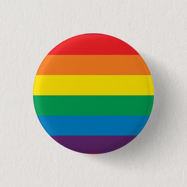 Macaron Rond 2,50 Cm Bouton d'arc-en-ciel de gay pride (Devant)