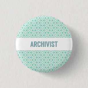 Macaron Rond 2,50 Cm Bouton d'archiviste, sur l'aqua