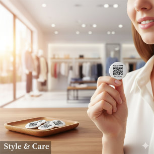 Macaron Rond 2,50 Cm Bouton d'arrondi de code QR personnalisable pour n