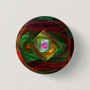 Macaron Rond 2,50 Cm Bouton d'art Abstrait Connexions dynamiques (arron