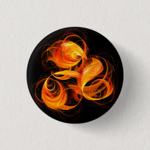 Macaron Rond 2,50 Cm Bouton d'art Abstrait Fireball (rond)