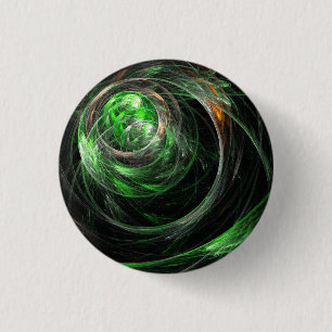 Macaron Rond 2,50 Cm Bouton d'art Abstrait vert autour du monde (rond)