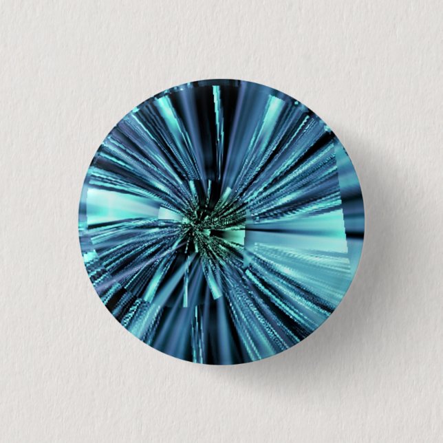 Macaron Rond 2,50 Cm Bouton d'art fractal bleu (Devant)