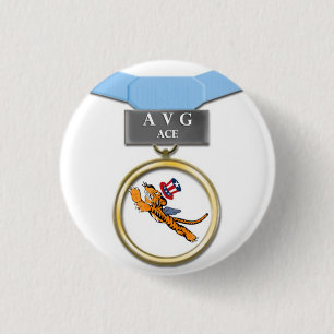 Macaron Rond 2,50 Cm Bouton d'as de Flying Tigers AVG