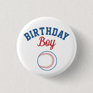 Macaron Rond 2,50 Cm Bouton de baseball Birthday Boy
