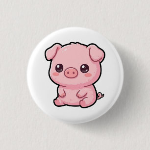 Macaron Rond 2,50 Cm Bouton de Bébé Cochon Mignon