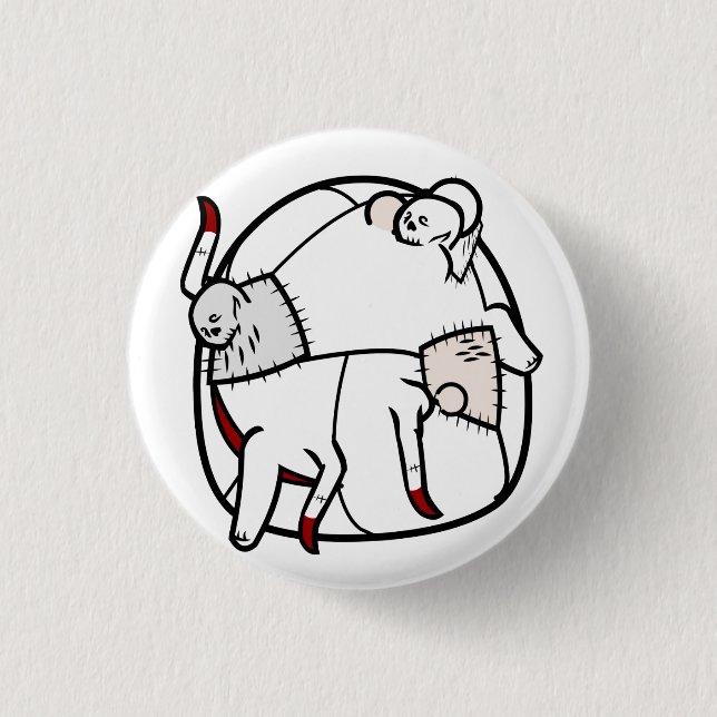 Macaron Rond 2,50 Cm Bouton de béhémoth de métier de cadavre (Devant)