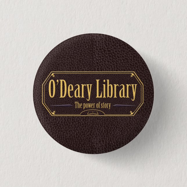 Macaron Rond 2,50 Cm Bouton de bibliothèque d'O'Deary (Devant)
