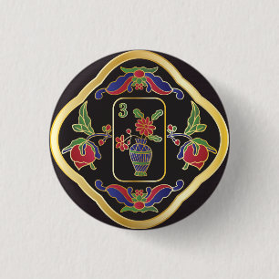 Macaron Rond 2,50 Cm Bouton de bijoux Mah Jongg