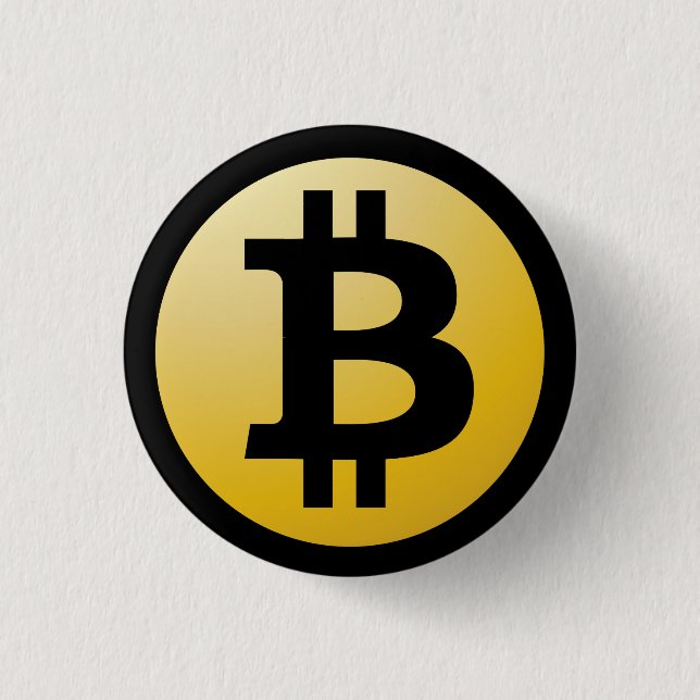 Macaron Rond 2,50 Cm Bouton de Bitcoin (Devant)