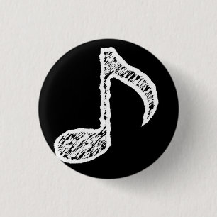 Macaron Rond 2,50 Cm Bouton de blanc de note de musique
