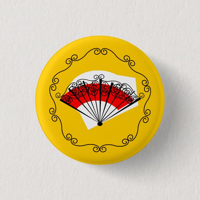 Macaron Rond 2,50 Cm Bouton de bordure du ventilateur espagnol (Devant)