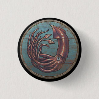 Macaron Rond 2,50 Cm Bouton de bouclier de Viking - Kraken