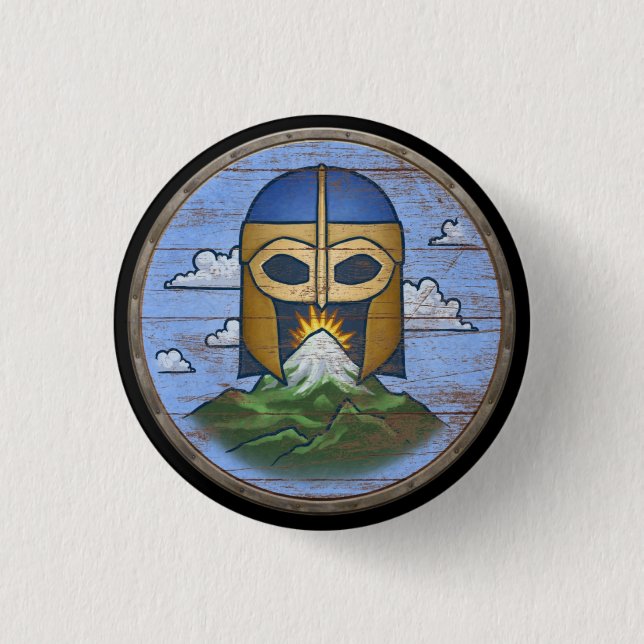 Macaron Rond 2,50 Cm Bouton de bouclier de Viking - le Valhöll (Devant)