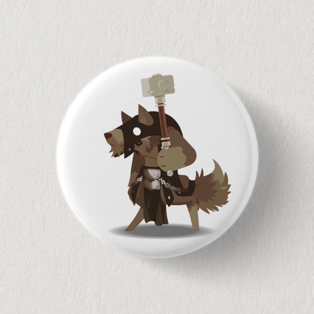 Macaron Rond 2,50 Cm Bouton de brute de Gnoll (Devant)