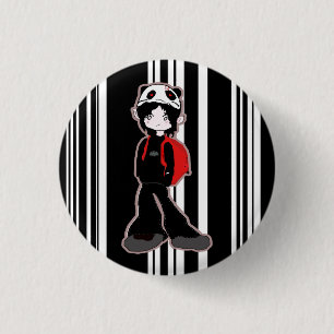 Macaron Rond 2,50 Cm Bouton de casquette de panda