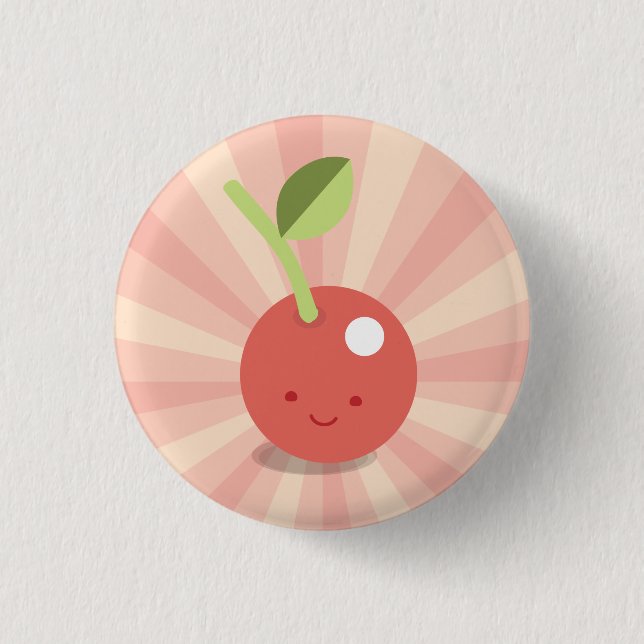 Macaron Rond 2,50 Cm Bouton de cerise de Kawaii (Devant)