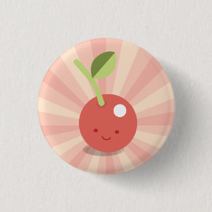 Macaron Rond 2,50 Cm Bouton de cerise de Kawaii