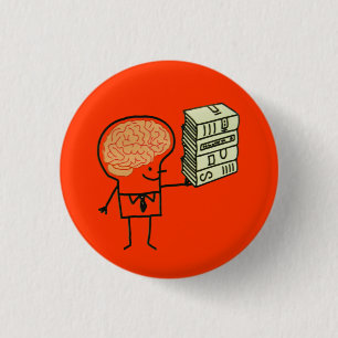 Macaron Rond 2,50 Cm Bouton de cerveau de livre