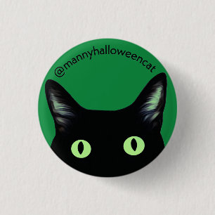Macaron Rond 2,50 Cm Bouton de chat d'Halloween de Manny