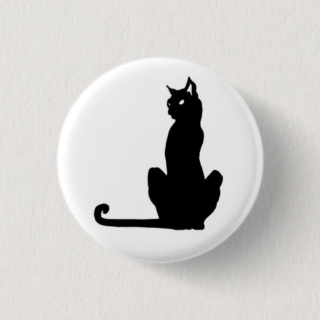 Macaron Rond 2,50 Cm Bouton de chat noir (Devant)
