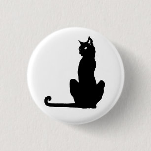 Macaron Rond 2,50 Cm Bouton de chat noir