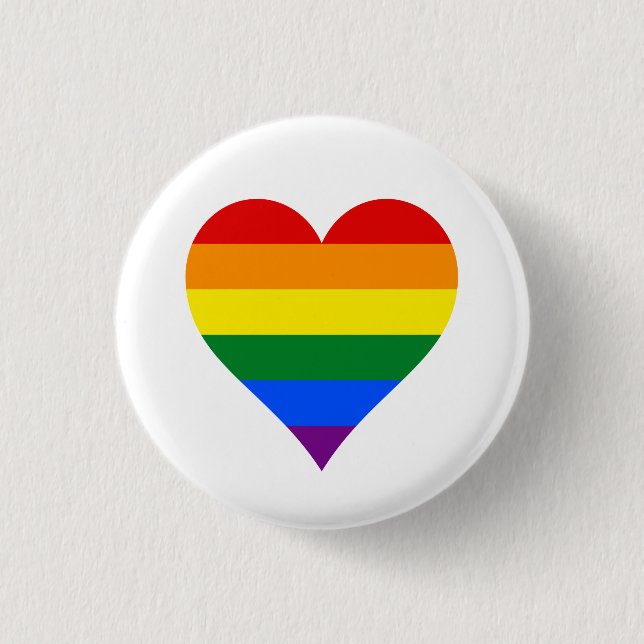 Macaron Rond 2,50 Cm Bouton de coeur de fierté LGBT (Devant)