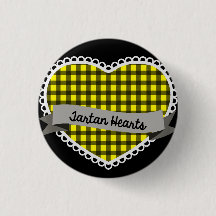 Bouton de coeurs de tartan petit